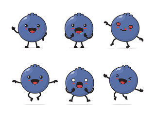 Blueberry fruit cartoon.