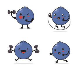 Blueberry fruit cartoon.