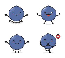 Blueberry fruit cartoon.