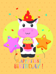 Lovely First Birthday Card Design