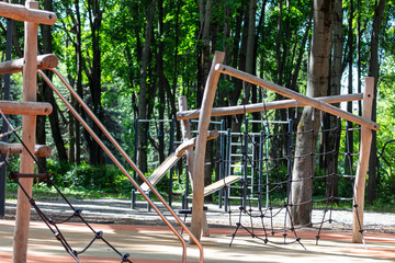 Playground in the park. Simulators