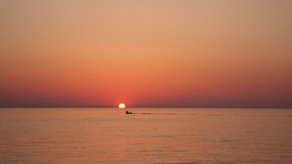Sunrise landscape of the Aegean Sea in northern Greece