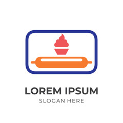 Fototapeta premium restaurant bakery logo template with flat colorful style