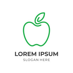 apple logo design with line green color style