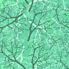 Seamless tree branches like lightning. Vector graphics.