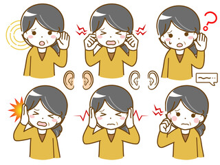 耳に異常がある中年女性