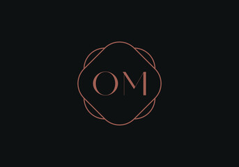 Initial letters OM logo design template - obrazy, fototapety, plakaty