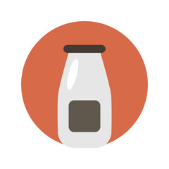 Milk bottle , Coffee Shop flat icon.