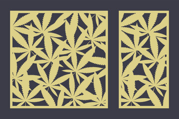 Abstract cannabis leaves laser cut pattern