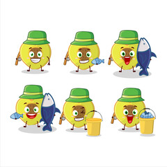 A fisherman slice of peach cartoon picture catch a big fish