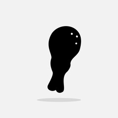 Hand drawn Chicken leg icon Design Template. Illustration vector graphic. doodle black glyph style isolated on white background. Perfect for brochures, banner, packaging menu and market