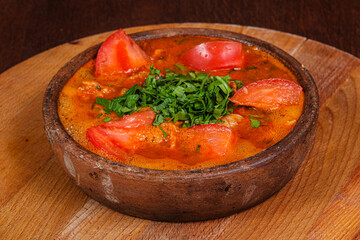 Georgian traditional cuisine - meat with potato