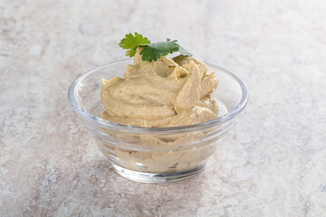 Traditional Jewish Hummus with olive oil
