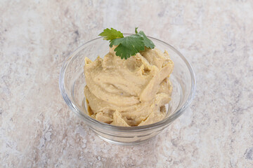 Traditional Jewish Hummus with olive oil