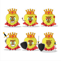 A Charismatic King slice of peach cartoon character wearing a gold crown