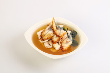 Obraz na płótnie Canvas Japanese traditional miso soup with eel