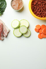 Concept of organic pet food on white background