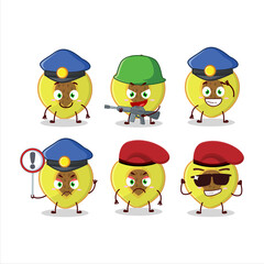 A dedicated Police officer of slice of peach mascot design style