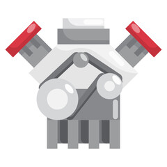 Car Service_car engine flat icon,linear,outline,graphic,illustration