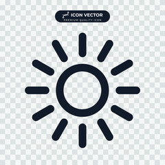 Sun Icon for Brightness symbol template for graphic and web design collection logo vector illustration