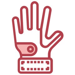 Golf Elements_Gloves red line icon,linear,outline,graphic,illustration
