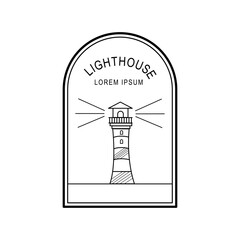 lighthouse logo monoline style