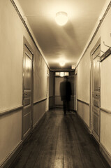 Walking ghost in hallway