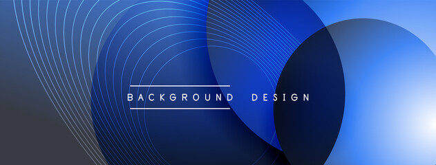 Naklejka premium Gradient circles with shadows. Vector techno abstract background. Modern overlapping forms wallpaper background, design template