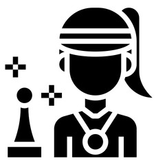 Golf Elements_Winner glyph icon,linear,outline,graphic,illustration