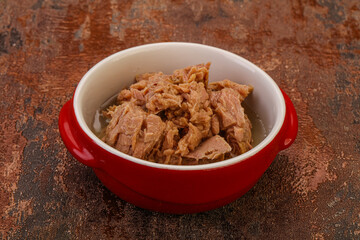 Canned tuna fillet for salad