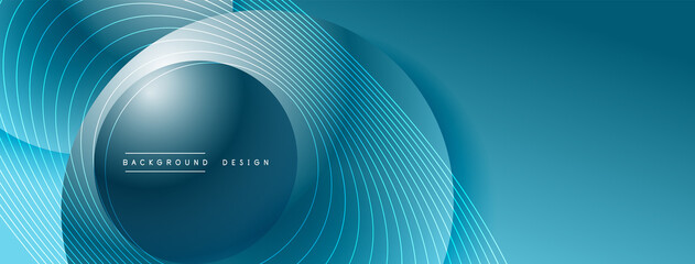 Gradient circles with shadows. Vector techno abstract background. Modern overlapping forms wallpaper background, design template