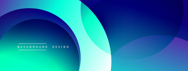 Abstract overlapping lines and circles geometric background with gradient colors
