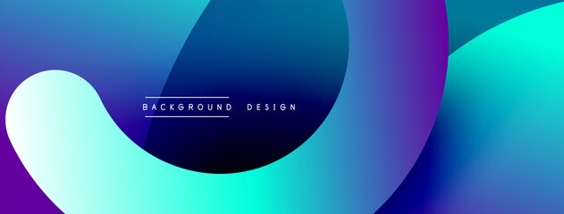 Abstract overlapping lines and circles geometric background with gradient colors