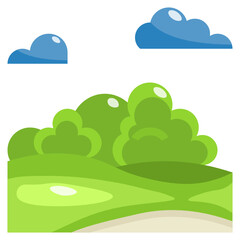Fototapeta premium Golf Elements_Forest flat icon,linear,outline,graphic,illustration