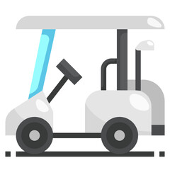 Golf Elements_Golf cart flat icon,linear,outline,graphic,illustration