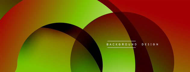 Fototapeta premium Abstract overlapping lines and circles geometric background with gradient colors