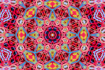 Abstract pattern from colorful threads with 3D effect