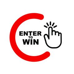 enter to win sign on white background	