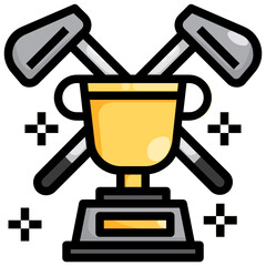 Golf Elements_Championship filled outline icon,linear,outline,graphic,illustration