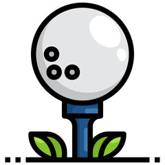 Golf Elements_Golf filled outline icon,linear,outline,graphic,illustration