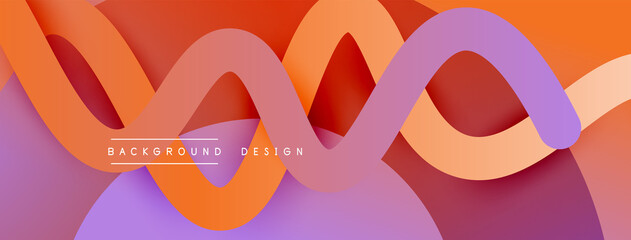 Abstract gradient background with wave line with shadow effect. Geometric composition. 3D shadow effects and fluid gradients