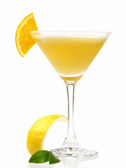 Sidecar Cocktail on white Background - Isolated