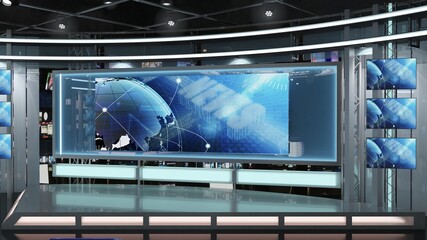 Virtual TV Studio News Set. Green screen background. 3d Rendering.

Virtual set studio for chroma footage. wherever you want it, With a simple setup, a few square feet of space, and Virtual Se