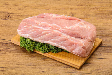 Raw pork loin for cooking