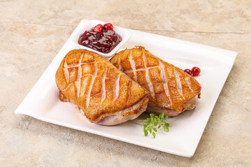 Roasted duck breast with sauce