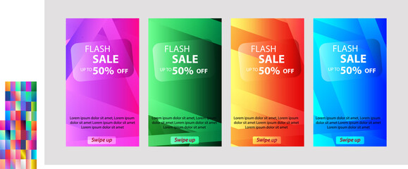Fototapeta premium abstract mobile for flash sale banners. Sale banner template design, Flash sale special offer set - vector
