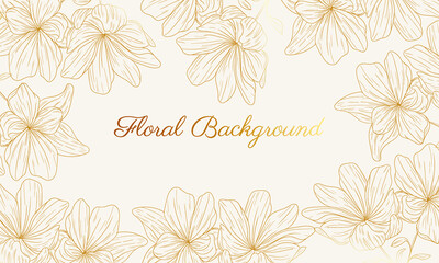 hand drawn golden floral background