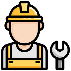 Industry_Engineer filled outline icon,linear,outline,graphic,illustration
