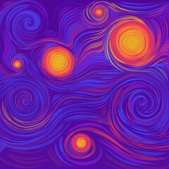 Starry abstract sky resource. Hand painted swirly background.