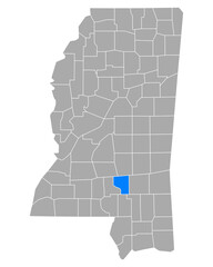 Karte von Covington in Mississippi